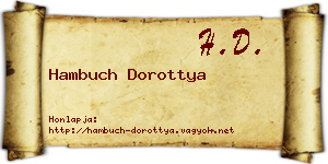 Hambuch Dorottya névjegykártya